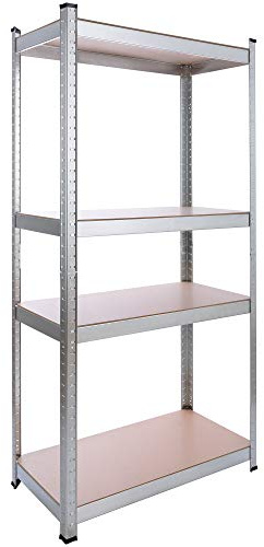 Arebos hylla med tung lasthylla hylla | metall | 80 x 40 x 160 cm | 320 kg lastkraft | enkel montering med anslutningssystem och utan skruvar