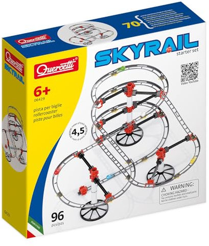 Quercetti Skyrail Starter Set Marble Runs STEM Educational Learning Toy, 30 x 8 x 30cm