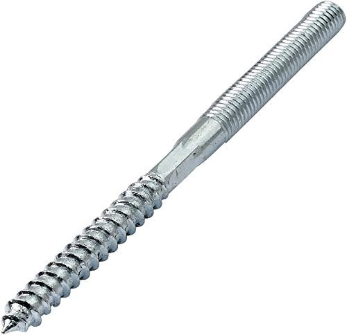 AERZETIX - Lot de 10 - Vis à double filetage - Goujon - patte à vis - métal/bois avec ou sans cheville - Ø8x120mm - en аcier zingué - couleur Argent - C44774