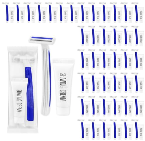 Disposable Razors in Bulk,razors individually wrapped bulk,Twin Blade Razors with Clear Safety Cap and Shaving Cream, Razors For Homeless, Hotel,Air Bnb,Shelter/Homeless/Travel (30PCS)
