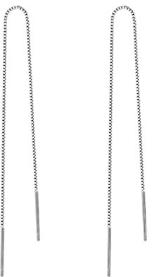 925 Silber Ohrhänger, Kettendesign Edelstahl Faden Ohrhänger Langkettige Ohrringe für Frauen Tropfen Quaste Kettenohrringe