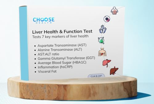 Liver Health & Function Test | 7-in-1 At-Home Liver Test | Choose Health | Test and Track Liver Function & Health | AST | ALT | GGT | Blood Sugars | Inflammation and More | Not Avail in NY RI