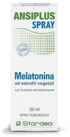 Ansiplus Spray 20 ml, Melatonina Pura Spray, Integratore Alimentare di Melatonina, Aiuta a Dormire, Jet-lag, con Passiflora Giuggiolo Vitamine B3 B6 e Estratto di Magnolia Stardea