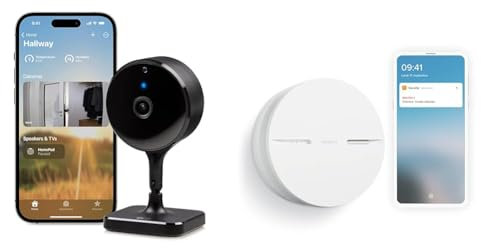 EVE Cam - Caméra intérieure Intelligente, résolution 1080p, Wi-FI, confidentialité absolue & Netatmo Détecteur de Fumée Intelligent, 10 Ans de Batterie, Tests automatisés