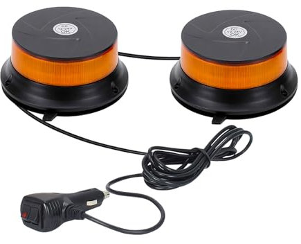 JMEST LEAD Led Beacon Lights 2 in 1-12V-24V Amber Strobe Warning Light, 48 LED Rooftop Safety Flashing Emergency Lights with Magnetic for Cars Trucks Vehicle