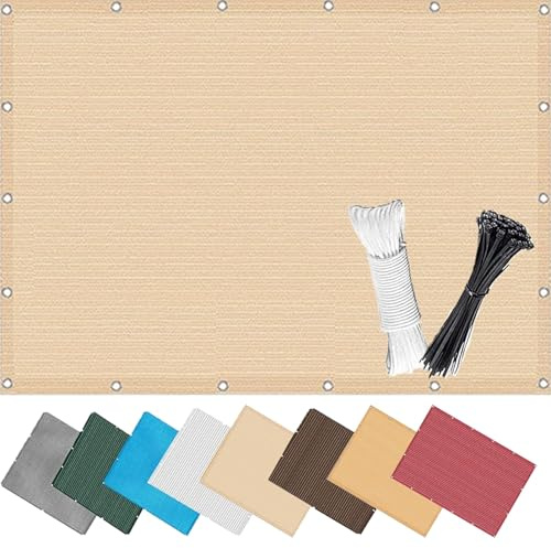 Privacidad de Balcón y Pantallas 0.7 x 2.5 m, Intemperie, Transpirable, Resistente Viento Fácil de Instalar y Estable, Pantalla Balcon Privacidad, para Balcon, Beige