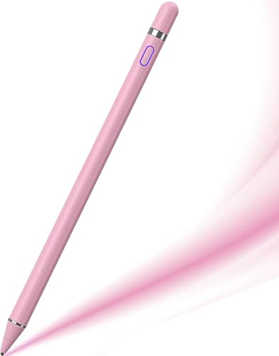 DOGAIN Active Stylus Pen for Touchscreen, iPad Pencil 1.5mm Fine Point Pen, Digital Pens Rechargeable for Tablet, Stylus Pens Compatible with iPad Air/Mini/Pro/Android/iPhone and Most Device - Pink