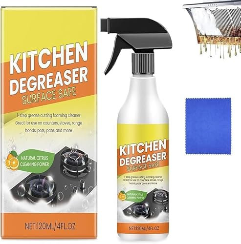 KITchEn - Limpiador de espuma desengrasante, limpiador de burbujas multiusos, spray limpiador desengrasante resistente, seguro para superficies de cocina, limpiador de grasa de cocina, para campana
