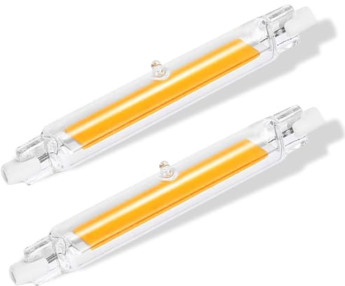 GDYOD Bombilla R7S LED 118mm, LED R7S 118mm 20W COB Equivalente 200w Lámpara Halógena, Lampara Blanco Cálido 3000K, 2000LM, iluminación de haz de 360 ​​°, 2 Pack