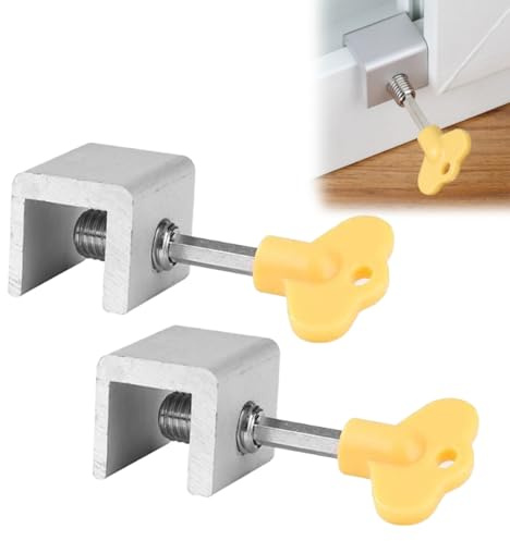 DOKRIN Cerrojos y pestillos para ventana,2 topes para puertas y ventanas y cerraduras para mosquiteras corredizas