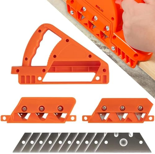 Rabot d'angle pour plaques de plâtre, Avec Coupe-Bordure et Lame 45 ° + 60 °, Rabot Placo a Main Araseur, Outil de Raboteuse pour Plaques de Plâtre, Plâtre, Plaques de bois, etc