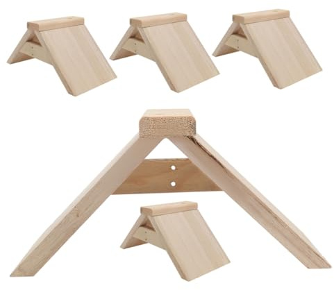 ARTIBETTER 5 Stück Teiliges Massivholz Vogel Sitzbrett Tauben Papageien barsch Standfestes für Vögel Sicherer Ruheplatz