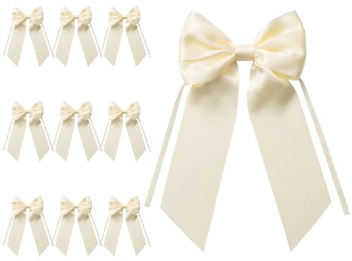 MORSUNBELA 10 Unidades Lazos Decoración para Bodas Lazo para Regalo Beige