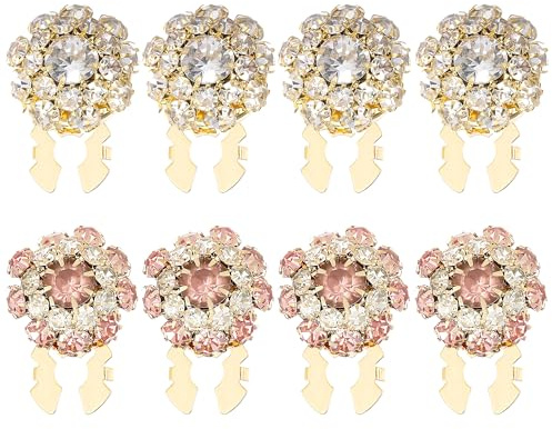 8 Stück Strass Hemdknopf Button Covers Set für Blusen, Button covers clip
