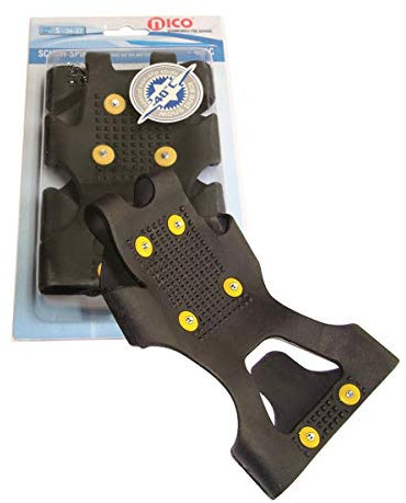 nico Spikes S = 34/37 Grödel, Schneeketten für Schuhe, Gleitschutz zum Überziehen für sicheren Halt auf Eis und Schnee