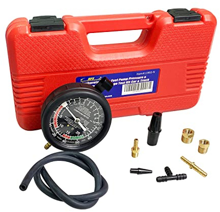 HFS(R) Fuel Pump Tester Gauge Kit Carburetor Valve Fuel Pump Pressure & Vacuum Tester Gauge Test Kit Below 10PSI for Car & Truck W/Storage Box
