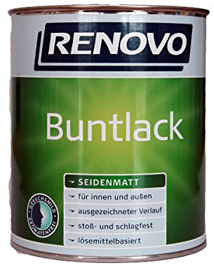 Renovo Bunt-Lack seidenmatt in schwarz 2,5 l für innen und außen
