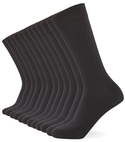 FM London Mens (10-pack) Plain Socks, Charcoal, 6-11 UK
