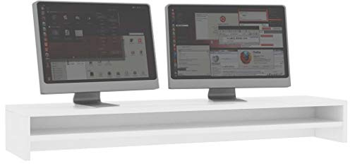 pedkit Monitorstativ för datorställ vit 100 x 24 x 13 cm spånskiva