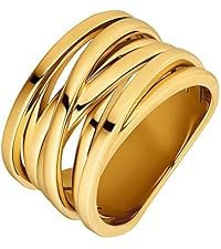 Heideman Ring Damen Serpi goldfarbend aus Edelstahl goldfarbend matt Damenring für Frauen Damenring für Frauen ohne Stein