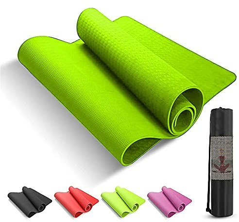 Tappetino Yoga e Fitness Professionale Antiscivolo Alto Spessore in TPE VERDE