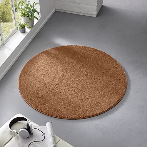 Teppich Kurzflor weicher Designer Uni Bodenbelag Madrid fürs Wohnzimmer, Kinderzimmer, Schlafzimmer und die Küche geeignet Terracotta 080x250 cm
