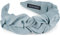 styleBREAKER Damen Haarreif mit schimmernder geflochtener Oberfläche in Rüschen Optik, Haarband, Haarschmuck 04027035, Farbe:Taubenblau