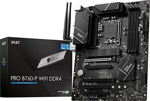 MSI PRO B760-P WiFi DDR4 ProSeries Motherboard (unterstützt Intel Prozessoren der 12. / 13. Generation, LGA 1700, DDR4, PCIe 4.0, M.2, 2,5 Gbit/s LAN, USB 3.2 Gen2, Wi-Fi 6E, ATX)