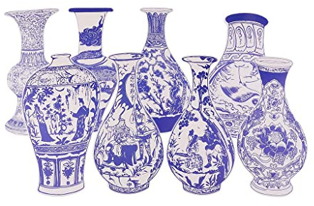 barenx 8pcs Vase Cardboard Self Adhesive Sticker for Crafting Project Scrapbook Home