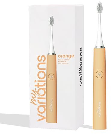 My Variations - Electric Sonic Toothbrush - Rechargeable - 1 Month Battery - 5 Cleaning Modes - Built-in 2 Minute Timer - 1 Handle and 1 Brush (Orange)