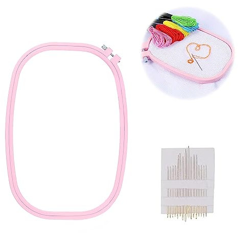 Rechteckige und Quadratische Stickrahmen Set - Nähwerkzeug für Kunsthandwerk, Eckig und Bunt Rund, Kreuzstichrahmen aus Kunststoff