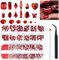 ALOCIAM Rot Kristall Nagel Steine,Nagelsteine Gelnägel für Glanz Nail Art Make-up DIY Dekoration Flatback Runde Bead Strass Edelstein Schmuck Diamant,Glas Strasssteine für Nägel Klein Set