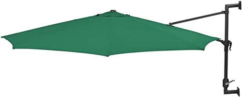 GaRcan Wall-Mounted Parasol with Metal Pole 300 cm Green Home & Garden Lawn & Garden Outdoor Living Outdoor Umbrellas & Sunshades Outdoor parasol O