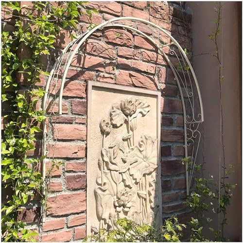 Garden Arch Trellis for Climbing Plants Rose Vines Wall Mounted Semi-Circular Rose Arch Metal Garden Arbour Pergola Archway for Window Doors Entrances