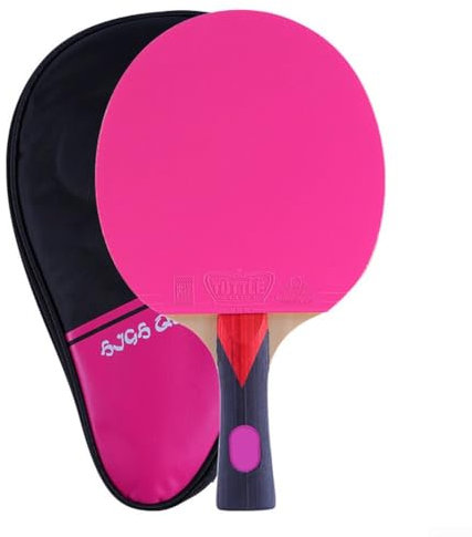 YUANGANG Raquette De Tennis De Table Portable, Longue Poignée avec Sac De Rangement pour Intérieur Et Extérieur pour Raquette De Ping-Pong à Long Manche (Rose)