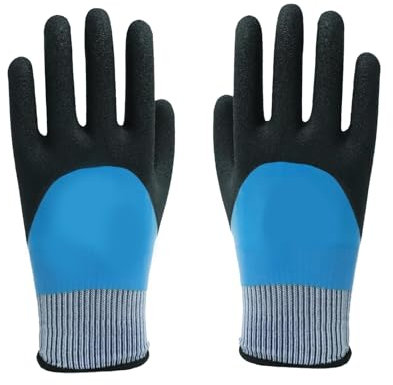 Elektriker Isolierhandschuhe 400 V Spannungsbeständigkeit mit Anti-Rutsch-Textur - Gummi Arbeitshandschuhe für Elektrische Wartung Instrumente (Blau)