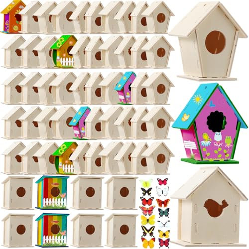 Kisston 272 Pcs DIY Birdhouse Kits for Kids Wooden Bird Houses Kit