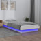 Willood Bettrahmen mit LED Bettgestell mit Lattenrost Massivholzbett Weiß 100x200 cm