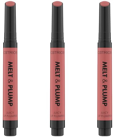 Catrice Melt & Plump Juicy Lip Plumper, Lippenbalsam, Nr. 020, Nude, feuchtigkeitsspendend, volumengebend, vegan, ohne Konservierungsstoffe, ohne Parabene, ohne Mikroplastikpartikel, 3er Pack (3x1.8g)