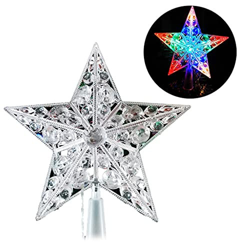 Fcnjsao Nordic Albero di Natale Stella Con Luce LED Alimentato a Batteria Finto Perline di Cristallo Albero Fata Lampada Vacanza Festa Decorazione