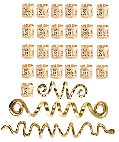 DECORNIJIA 28pièces Bijoux Capillaires Dreadlocks Accessoires Métalliques Spiralés Pour Tresses Élégants Et Idéaux Pour Événements Et Célébrations