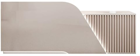 BVCL Moderne Empfangstheke mit Schubladen Schrank abschließbar, Holzartig Mit LED-Beleuchtung - Rezeption für Salons, Büros, Lobbys(Beige-Left,120cm)