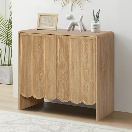 Aparador, armario de almacenamiento de madera con puertas empotradas, estantes ajustables, armario de control, adecuado para la entrada de apartamentos y la organización de armarios.