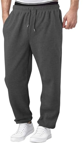 Jogging Homme Pantalon Baggy Large - Jogging Cargo Ample Homme avec Poche, Taille Élastique et Coupe Droite - Pantalons de Sport, Training ou Travail Décontracté - Gris et Autres Couleurs