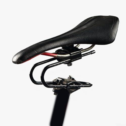 Asiento de aleación con amortiguador, potenciador de altura para bicicletas de carretera y montaña, cómodo accesorio de almohadilla de sillín, negro (negro)