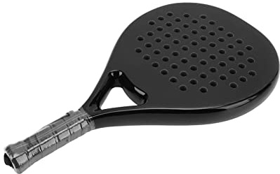 BTOSEP Beach-tennis paddel, kraftfull, lätt racket för snabba spel med Eva-skumkärna för proffs, yta komplett av kolfiber för snabb reaktionselasticitet, svart