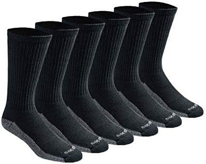 Dickies Men's Dickies Men's Multi-pack Dri-tech Moisture Control Crew Casual Sock, Black (6 Pairs), L UK