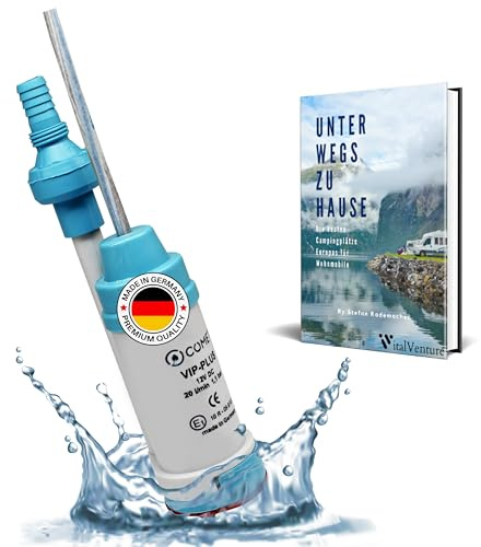 Comet VipPlus Wasserpumpe Mit Rückschlagventil (Fest) + Filter Mit Set Camping Ebook - Für Wohnmobil, Wohnwagen - Tauchpumpe 12V