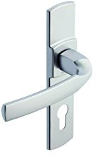 Vachette Ensemble de Poignée de Porte sur Plaque ARTIS - Version Clé I pour Porte d'Entrée, Cave, Abris de Jardin à Cylindre - Entraxe 165 mm - en Zamak Résistant - Garantie 10 Ans - Diamant Noir