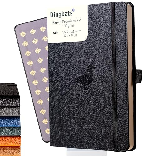 Dingbats* Wildlife Lined Journal Notebook A5 - Vegan Leather Hardcover - Ideal for Work, Travel, Writing - with Pocket, Elastic Closure & Bookmark